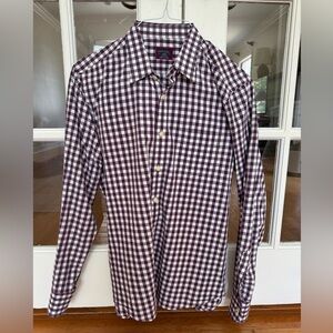 UNTUCKit Purple and White Gingham Casual Button Down Shirt